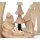 ***Pyramide Buchenholz Christi Geburt und 3 Engeln - ca. 35 cm
