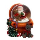 Schneekugel Santa im Sessel, Farbe &uuml;ber Dropdown-Men&uuml; w&auml;hlbar.