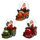 Schneekugel Lustige Eisenbahn mit Weihnachtsmann, Farbe...