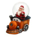 Schneekugel Lustige Eisenbahn mit Weihnachtsmann, Farbe &uuml;ber Dropdown-Men&uuml; w&auml;hlbar.
