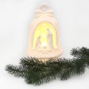 LED Windlicht mit Heilige Familie, Form &uuml;ber Dropdown-Men&uuml; w&auml;hlbar.