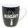 Kaffeebecher / Tasse aus Porzellan, Motiv: Mr. Right. Gr&ouml;&szlig;e H/&Oslash;: 9,8 x 8,2 cm, Fassungsverm&ouml;gen 250 ml, Sp&uuml;lmaschinengeeignet.