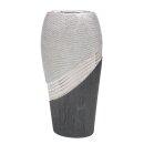 Edle moderne Deko Designer Keramik Vase in silber-grau massiv. Gr&ouml;&szlig;e &uuml;ber Dropdown-Men&uuml; w&auml;hlbar.