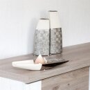 Edle moderne Deko Designer Keramik Dekoschale in silber-grau wei&szlig;