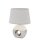  Edle Designer Tischlampe / Nachttischlampe, rund mit Loch, in silber-grau wei&szlig;
