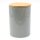 Stilvolle Aufbewahrungsdose / Kaffeedose / Frischhaltedose / Geb&auml;ckdose in grau. Motiv: H&uuml;ftgold. Gr&ouml;&szlig;e 15,6 x 11 cm.