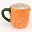 Keramik Kaffeebecher - Tasse als Orange Gr&ouml;&szlig;e H/&Oslash;: 9 x 12 cm