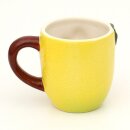 Keramik Kaffeebecher - Tasse als Zitrone Gr&ouml;&szlig;e H/&Oslash;: 9 x 12 cm