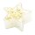 Teelichte Sterne in wei&szlig; mit goldenem glitzer-Sterne als 6er Set, L/B/H 5 x 5 x 2 cm