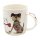 Kaffeebecher Kaffeetasse aus Porzellan - Motiv: Hungrige Hunde - Gr&ouml;&szlig;e H/&Oslash;: 9 x 8 cm, Fassungsverm&ouml;gen 300ml, sp&uuml;lmaschinengeeignet