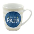 Kaffeebecher / Tasse aus Porzellan mit Motiv Beste Mama/Bester Papa, H / &Oslash; ca. 9,5 x 8 cm