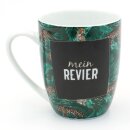 Kaffeebecher / Tasse aus Porzellan, Motiv: Mein Revier. Gr&ouml;&szlig;e H/&Oslash;: 9,8 x 8,2 cm, Fassungsverm&ouml;gen 250 ml, Sp&uuml;lmaschinengeeignet.
