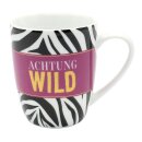 Kaffeebecher / Tasse aus Porzellan, Motiv: Achtung Wild....