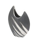Edle moderne Deko Designer Keramik Vase oval geschwungen,...