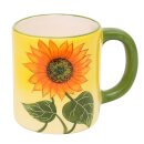 Kaffeepot / Kafeetasse, Motiv: Sonnenblume in gelb /...