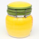 Aromadose / Keksdose / Vorratsdose, Motiv: Sonnenblume in gelb / gr&uuml;n, Gr&ouml;&szlig;e ca. 10,8 x 10,8 x 13 cm.
