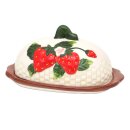 Dolomite Butterdose / Butterglocke mit Erdbeere-Relief....