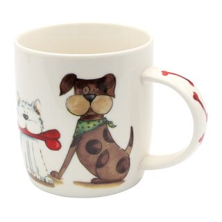 Kaffeebecher Kaffeetasse aus Porzellan Hunde / Katze
