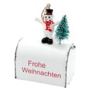 3er Set Mini Briefkasten aus Metall - Schneemann, Elch und Weihnachtsmann, Ma&szlig;e je Briefkasten L/B/H 8,5 x 5,5 x 11,5 cm