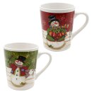 Keramik Weihnachts-Tassen / Becher aus Keramik -...