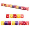 Kerzenblock - Happy Birthday -, Bunt, 13 einzelne...
