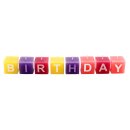 Kerzenblock - Happy Birthday -, Bunt, 13 einzelne quadratische Kerzen &aacute; 3 cm