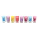 Kerzen im Glas - Happy Birthday - 13 einzelne Kerzen im Glas, Gr&ouml;&szlig;e H/&Oslash;: ca. 5 x 3 cm