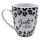 Kaffeebecher / Tasse aus Porzellan in schwarz-wei&szlig; mit versch. Motiven, Gr&ouml;&szlig;e H/&Oslash;: 10 x 8 cm, Fassungsverm&ouml;gen 250 ml, Sp&uuml;lmaschinengeeignet.