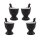 Keramik Eierbecher / Eierhalter / Eierschale als Huhn, schwarz mit wei&szlig;en Punkten, Gr&ouml;&szlig;e H/&Oslash;: ca. 9 x 5,5 cm