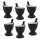 Keramik Eierbecher / Eierhalter / Eierschale als Huhn, schwarz mit wei&szlig;en Punkten, Gr&ouml;&szlig;e H/&Oslash;: ca. 9 x 5,5 cm