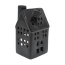 Windlichthaus / Lichthaus aus Porzellan in schwarz, versch. Gr&ouml;&szlig;en