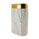 Edle hochwertige Keramik Vase in wei&szlig; und gold, verschieden Muster und Formen
