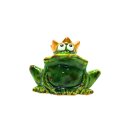 Lustiger Deko-Frosch mit goldener Krone/ Froschk&ouml;nig, aus Keramik, in gr&uuml;n in verschiedenen Gr&ouml;&szlig;en