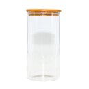 3 teiliges Aufbewahrungsgl&auml;ser-Set aus Borosilikatglas mit Bambus Deckel / Vorratsbeh&auml;lter / Aromaglas, 3 verschiedene Gr&ouml;&szlig;en mit unterschiedlichem Fassungsverm&ouml;gen