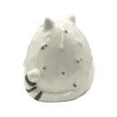 Porzellan Dekofigur als Katze in wei&szlig;-grau, Katze mit Katzenbaby, Gr&ouml;&szlig;e: H/&Oslash; ca. 8 x 7 cm