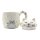 Porzellan Tasse mit Deckel, Kaffeetasse, Kaffeebecher, Teetasse, als Katze, Gr&ouml;&szlig;e: H/&Oslash; ca. 13 x 9 cm, Fassungsverm&ouml;gen ca. 400 ml