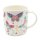 2er Set Kaffeebecher Kaffeetasse aus Porzellan - Motiv: bunte Schmetterlinge - Gr&ouml;&szlig;e H/&Oslash;: 9 x 8 cm, Fassungsverm&ouml;gen 270ml, sp&uuml;lmaschinengeeignet