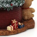 XXL Schneekugel - Weihnachtskamin mit Santa und rotierendem Tannenbaum - mit Farbwechsel und Sound, Melodie Jingle Bells, L/B/H/&Oslash; Kugel 25,5 x 20 x 22,5 cm / &Oslash; 15 cm, Batteriebetrieb AA