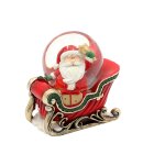 Schneekugel Santa im rotem Weihnachtsschlitten, L/B/H/&Oslash; Kugel 7 x 4,5 x 7 cm &Oslash; 4,5 cm