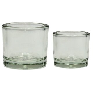 Windlichtglas / Teelichtglas, klar / transparent aus Glas, schlicht und elegant, in versch. Gr&ouml;&szlig;en und Sets