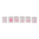 Geschenk f&uuml;r Mama, Kerzengeschenkset Gr&ouml;&szlig;e ca. 3 x 3 cm, Motiv: I love Mama