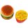 Keramik Salz- &amp; Pfefferstreuer als Burger und Pommes, 2-teiliges Set L/B/H ca. 5 x 5 x 4 cm.