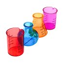 Witzige lustige Schnapsgl&auml;ser als 4er Set - Shotglas Chemielabor - aus Kunsstoff