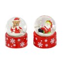 Mini-Schneekugel Weihnachtsmann / Teddyb&auml;r im 2er...