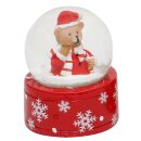 Mini-Schneekugel Weihnachtsmann / Teddyb&auml;r im 2er Set, Ma&szlig;e H/B/&Oslash; Kugel: ca. 5 x 3,5 cm/ &Oslash; 3,5 cm.