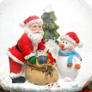Schneekugel mit stehenden Weihnachtsmann, Schneewirbel,...