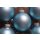 Dekohelden24 Lauschaer Christbaumschmuck - 8er Set Kugeln uni matt satin gletscherblau, 6,7 cm, mit silbernem Kr&ouml;nchen + 50 Schnellaufh&auml;nger dazu