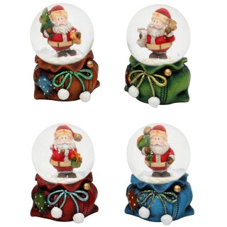 Weihnachtssack mit Schneekugel, Ma&szlig;e H/B/&Oslash; Kugel: ca. 7 x 5 cm/ &Oslash; 4,5 cm.