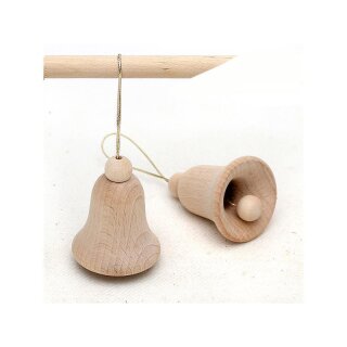 Handgedrechselte Holz Glocke zum h&auml;ngen, einzeln, im 3er oder 6er Set